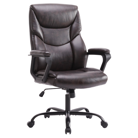 Sweetcrispy Home Office Chair Ergonomic PU Leather Desk Chair with Armrests - Free Shipping - Aurelia Clothing