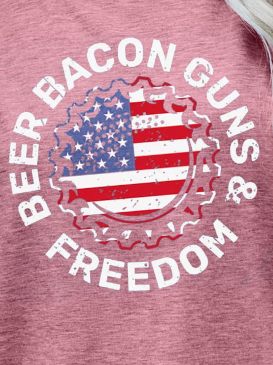 BEER BACON GUNS & FREEDOM US Flag Graphic Tee - Aurelia Clothing