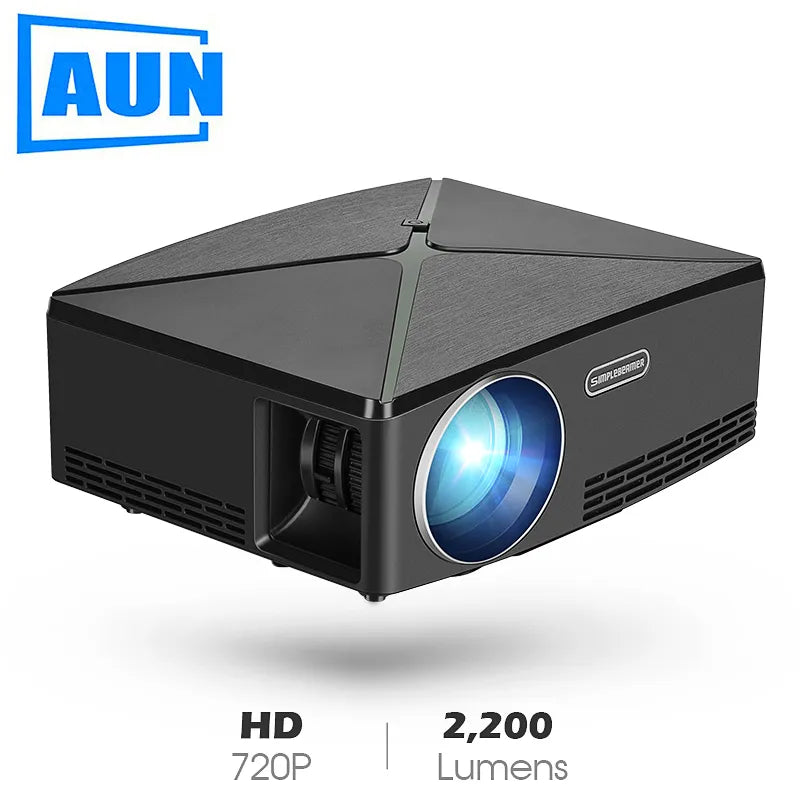 AUN MINI Projector C80 UP, 1280x720 Resolution, Android WIFI Proyector, LED Portable HD Beamer for Home Cinema, Optional C80 - Free Shipping - Aurelia Clothing