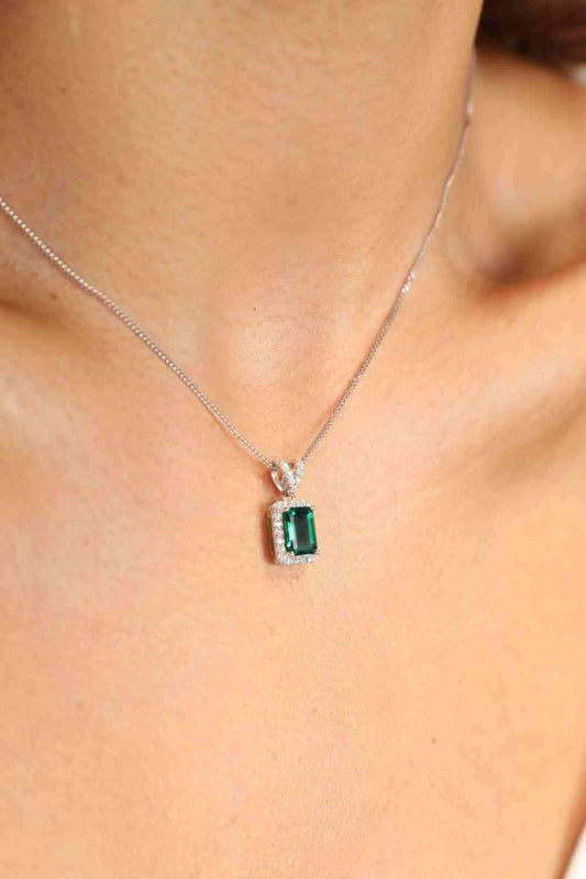 Adored 1.25 Carat Lab-Grown Emerald Pendant Necklace - Aurelia Clothing