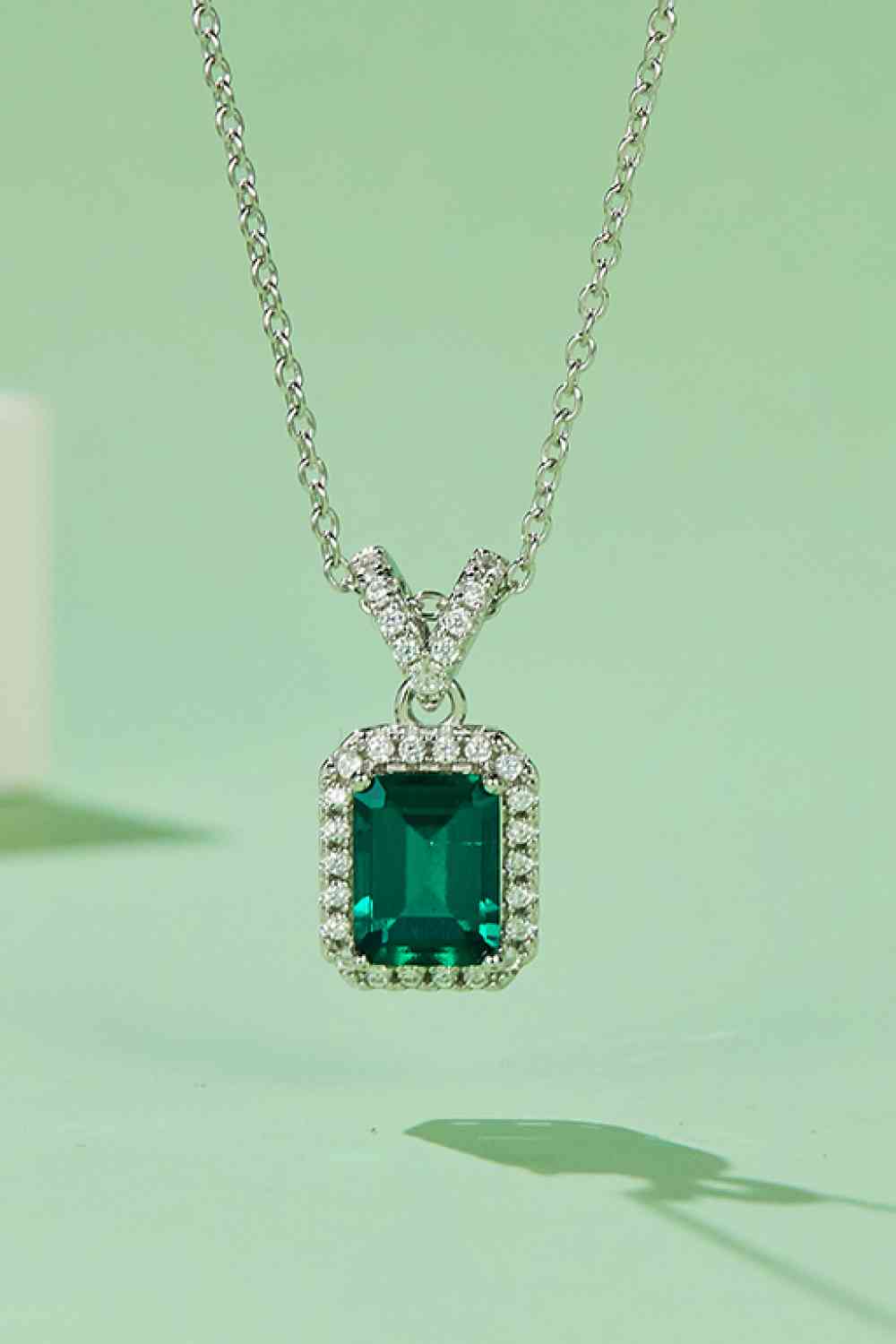 Adored 1.25 Carat Lab-Grown Emerald Pendant Necklace - Aurelia Clothing