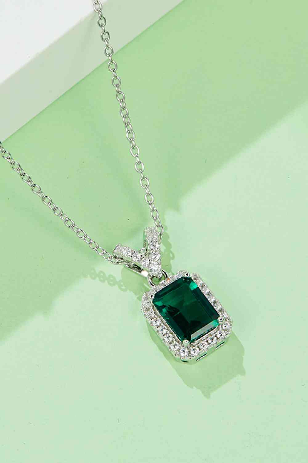 Adored 1.25 Carat Lab-Grown Emerald Pendant Necklace - Aurelia Clothing