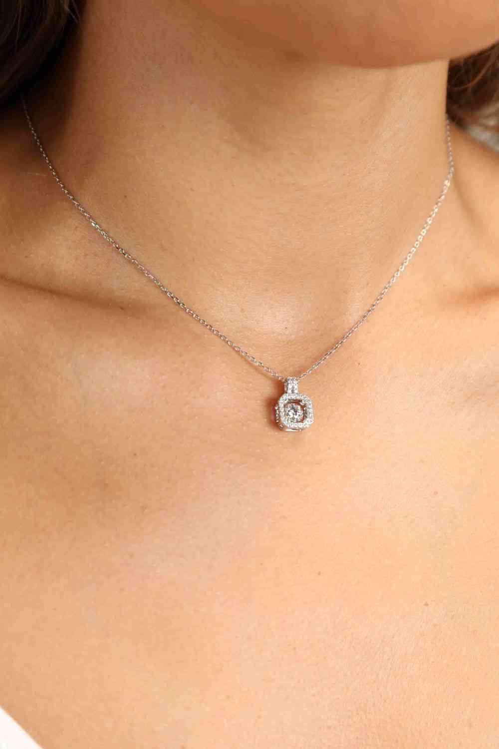 Adored Moissanite 925 Sterling Silver Necklace - Aurelia Clothing