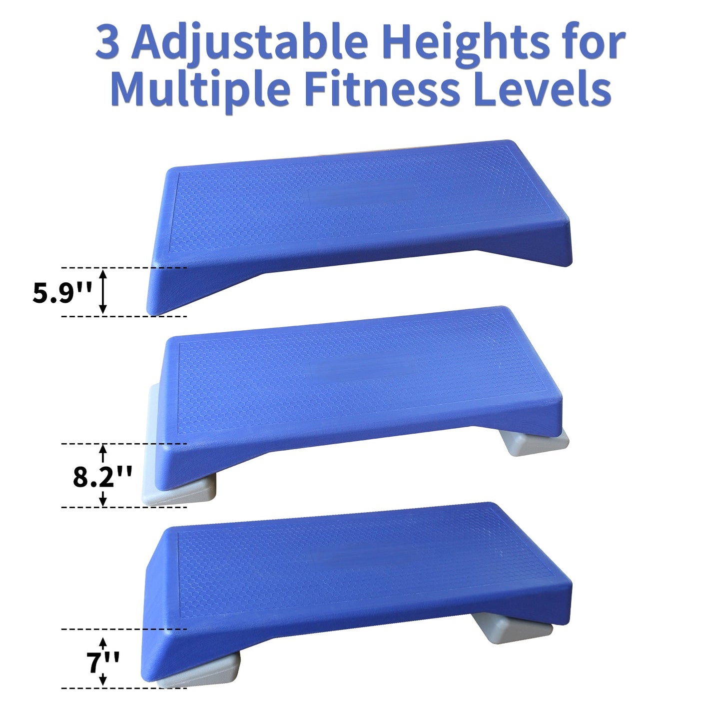 Aerobics Step Platform Height-Adjustable Fitness Equipment Stepper Trainer Exercise Step Platform Sliding Lifting Pad Blue -  Free Shipping - Aurelia Clothing