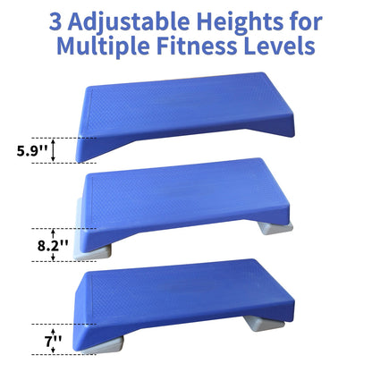 Aerobics Step Platform Height-Adjustable Fitness Equipment Stepper Trainer Exercise Step Platform Sliding Lifting Pad Blue -  Free Shipping - Aurelia Clothing