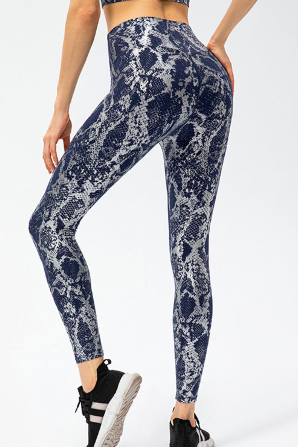 Animal Print Slim Fit Wide Waistband Long Sports Pants - Aurelia Clothing