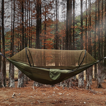 Automatic Quick Opening Mosquito Net Hammock Outdoor Camping Pole Mosquito Net Hammock Anti Roll Nylon Hammock - Free Shipping - Aurelia Clothing