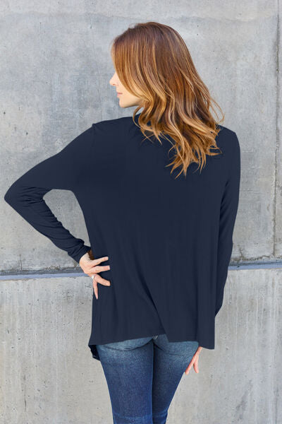 Basic Bae Full Size Open Front Long Sleeve Cover Up - Aurelia Clothing