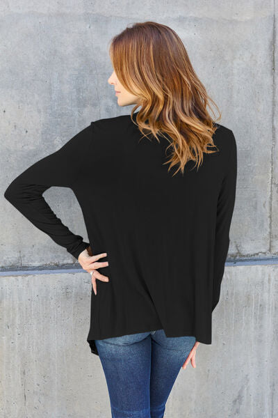 Basic Bae Full Size Open Front Long Sleeve Cover Up - Aurelia Clothing