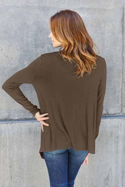 Basic Bae Full Size Open Front Long Sleeve Cover Up - Aurelia Clothing