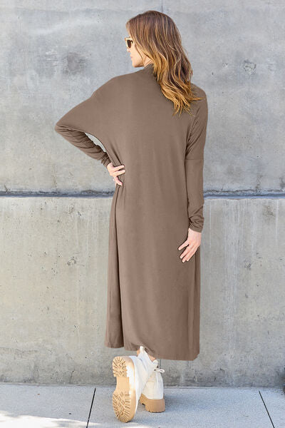 Basic Bae Full Size Open Front Long Sleeve Cover Up - Aurelia Clothing