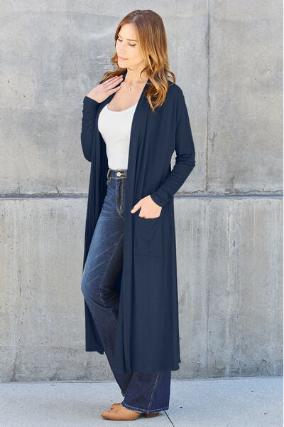 Basic Bae Full Size Open Front Long Sleeve Cover Up - Aurelia Clothing