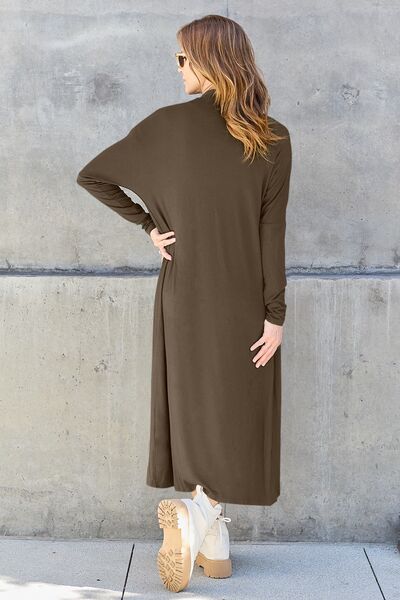 Basic Bae Full Size Open Front Long Sleeve Cover Up - Aurelia Clothing