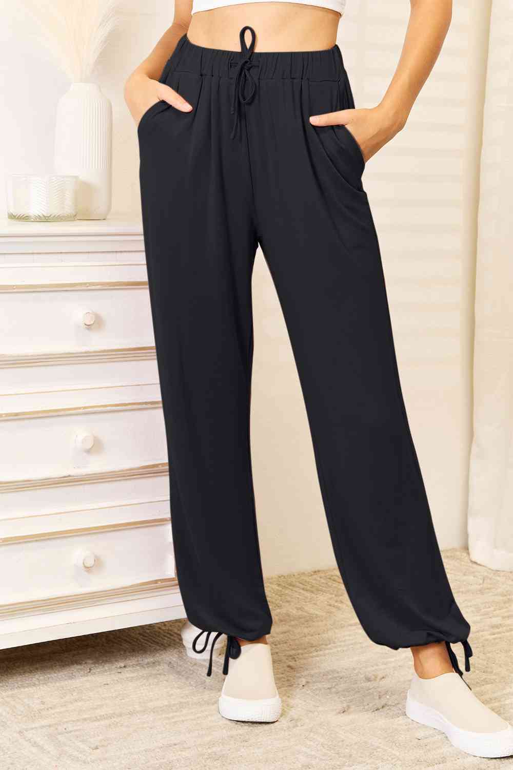 Basic Bae Full Size Soft Rayon Drawstring Waist Pants with Pockets - Aurelia Clothing