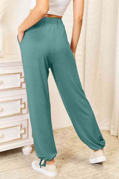 Basic Bae Full Size Soft Rayon Drawstring Waist Pants with Pockets - Aurelia Clothing