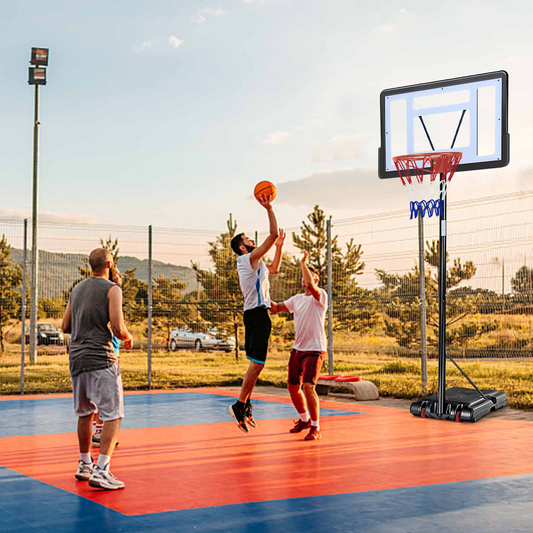 Basketball Hoop Outdoor 5.2 Ft to 6.8Ft Adjustable Basketball Goal with 32 - Free Shipping - Aurelia Clothing