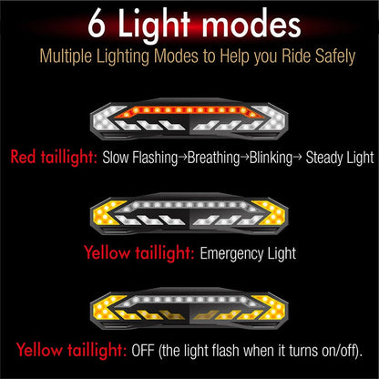 Bike Alarm Tail Light with Turn Signals Multifunctional Waterproof USB Rechargeable  Electric Bell Bicycle Lamp Bike Rear Light - Free Shipping - Aurelia Clothing