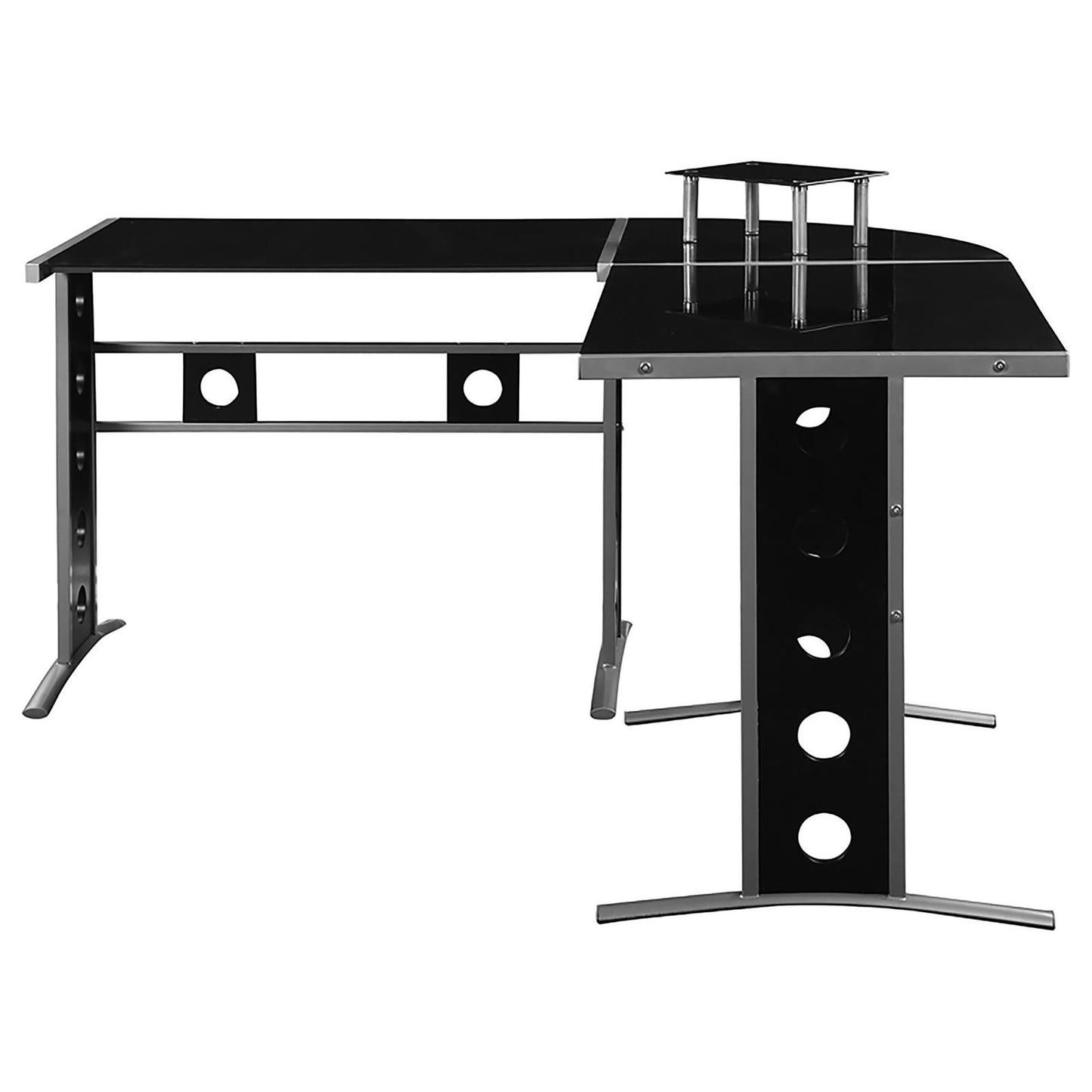 Black and Silver 3-Piece Office Desk Set - Free Shipping - Aurelia Clothing