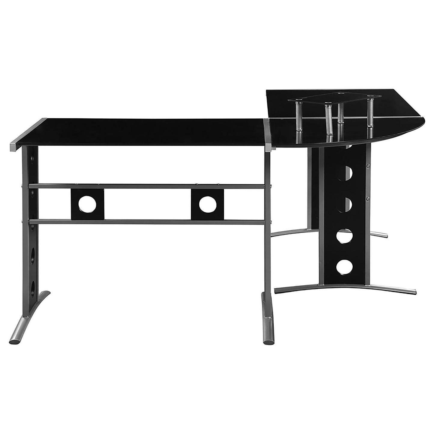 Black and Silver 3-Piece Office Desk Set - Free Shipping - Aurelia Clothing