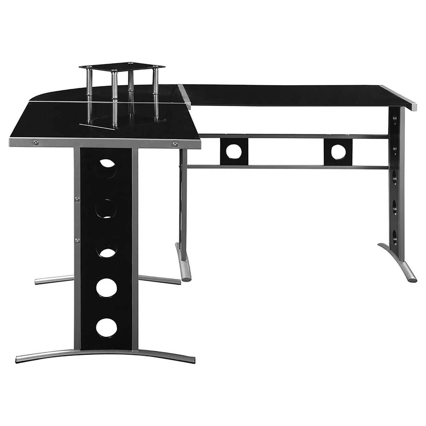 Black and Silver 3-Piece Office Desk Set - Free Shipping - Aurelia Clothing