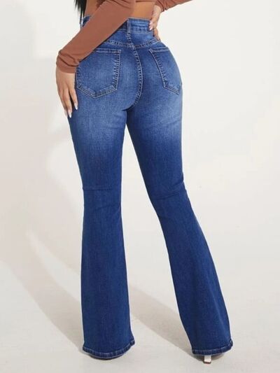 Button Fly Bootcut Womens Jeans with Pockets - Aurelia Clothing