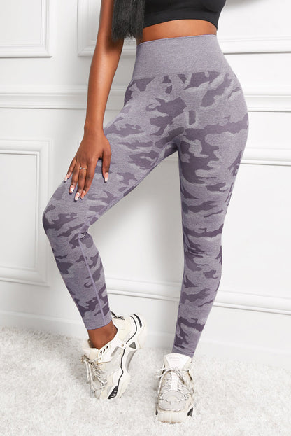 Camo Print Seamless High Waist Yoga Leggings - Aurelia Clothing