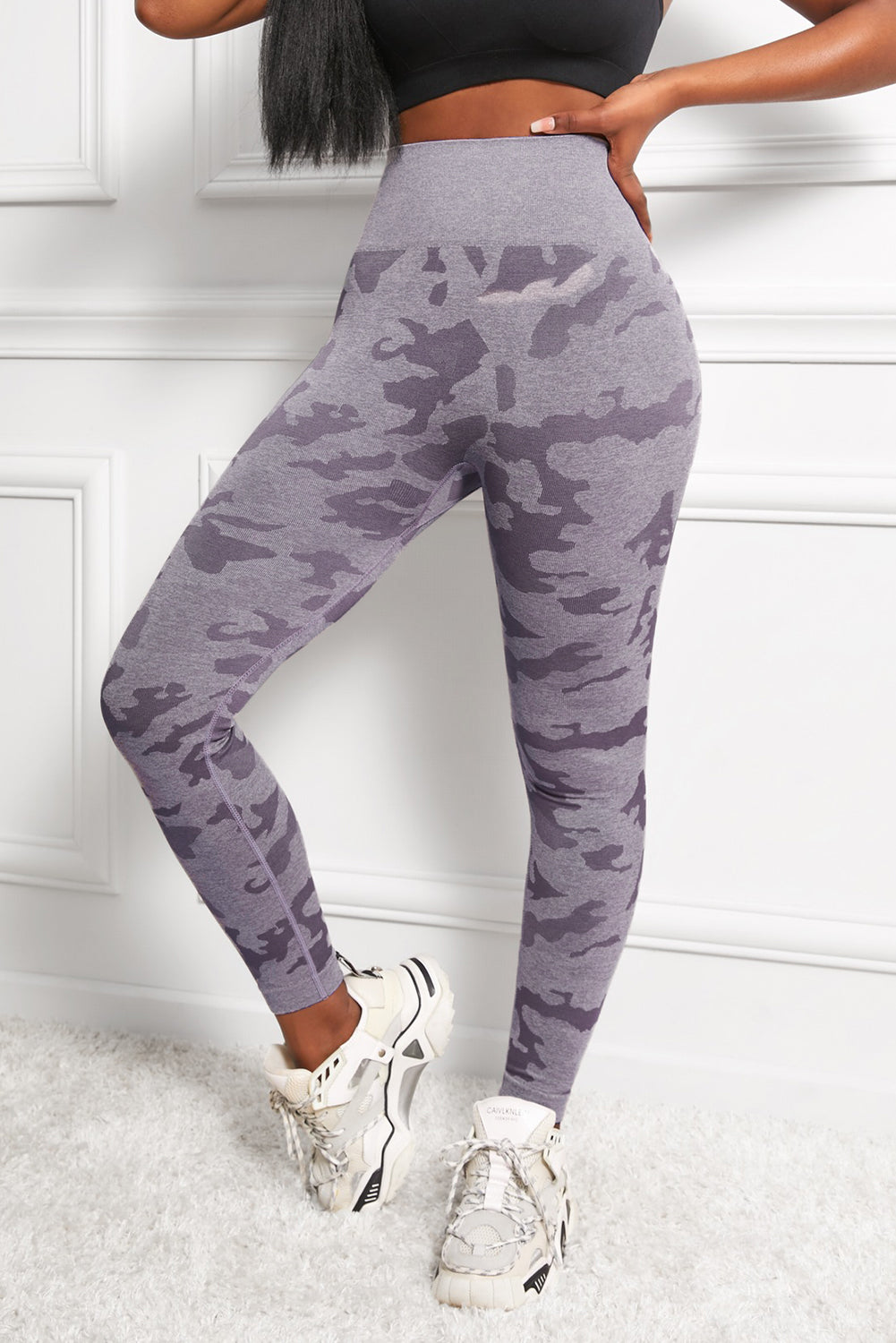 Camo Print Seamless High Waist Yoga Leggings - Aurelia Clothing