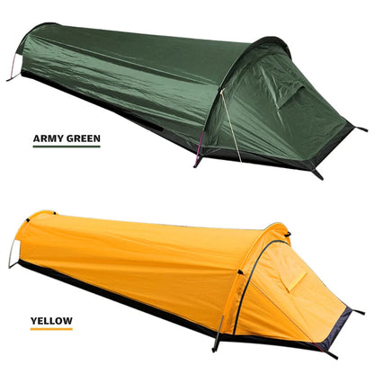 Camping Single Person Tent Ultralight Compact Outdoor Sleeping Bag Tent Larger Space Waterproof Backpacking Tent Cover Hiking - Free Shipping - Aurelia Clothing