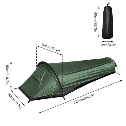 Camping Single Person Tent Ultralight Compact Outdoor Sleeping Bag Tent Larger Space Waterproof Backpacking Tent Cover Hiking - Free Shipping - Aurelia Clothing