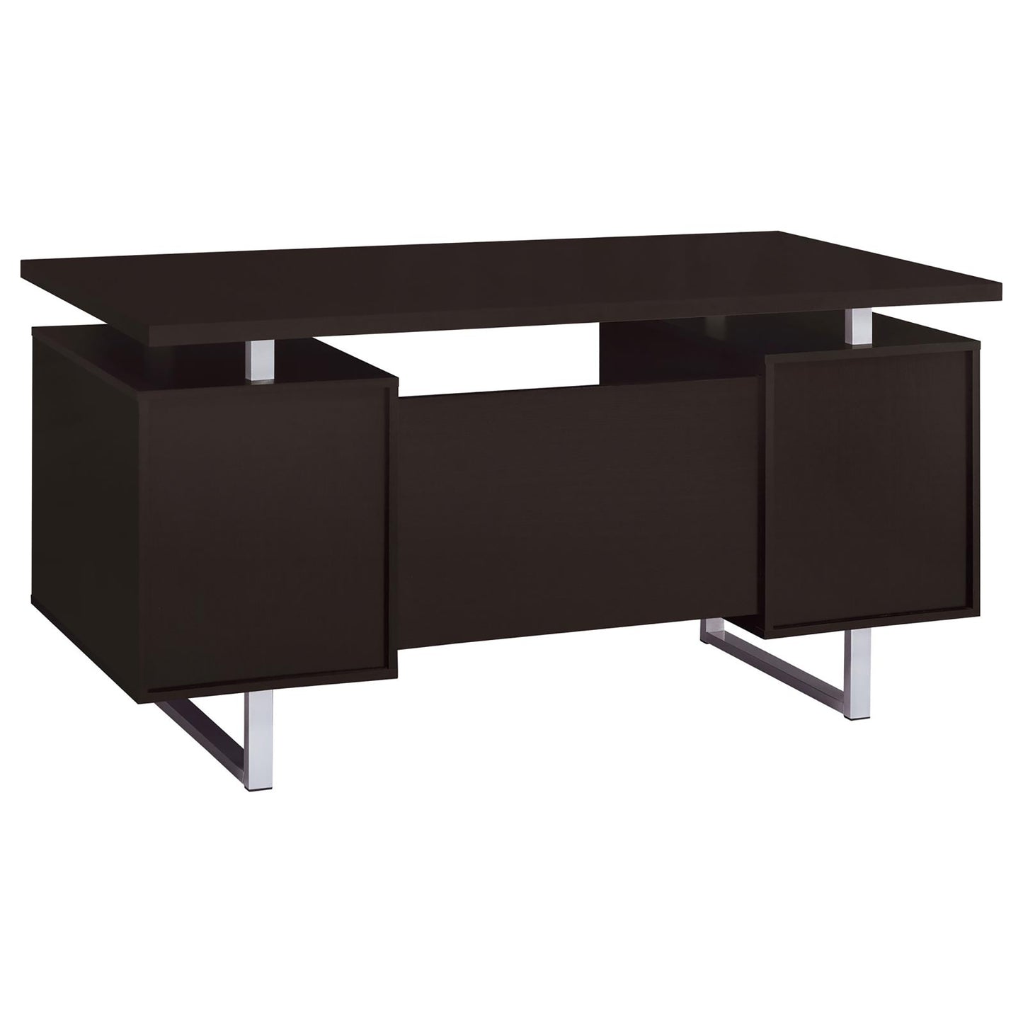 Cappuccino 2-drawer Floating Top Office Desk - Free Shipping - Aurelia Clothing