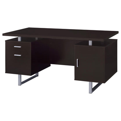 Cappuccino 2-drawer Floating Top Office Desk - Free Shipping - Aurelia Clothing