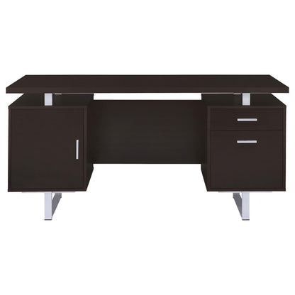 Cappuccino 2-drawer Floating Top Office Desk - Free Shipping - Aurelia Clothing