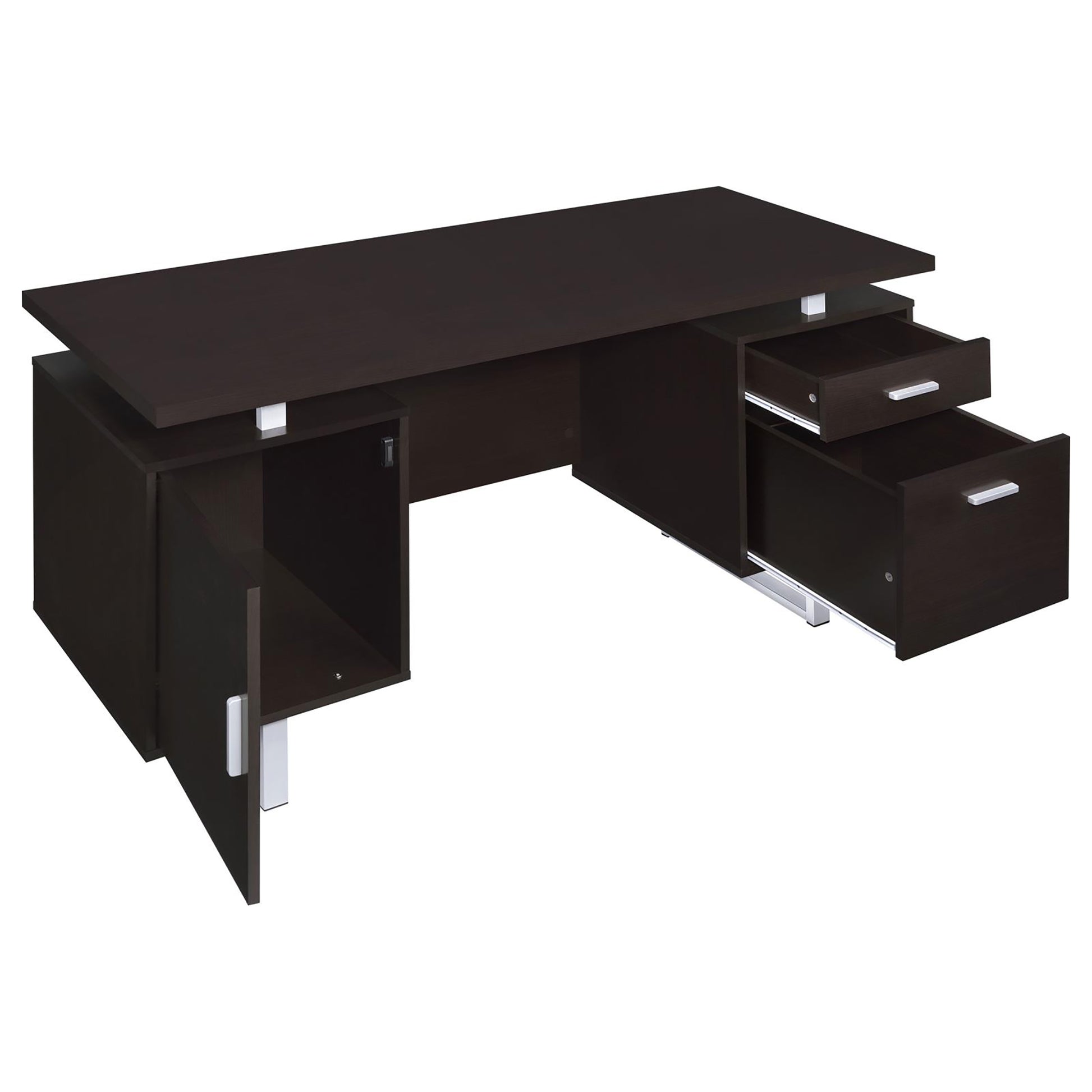 Cappuccino 2-drawer Floating Top Office Desk - Free Shipping - Aurelia Clothing