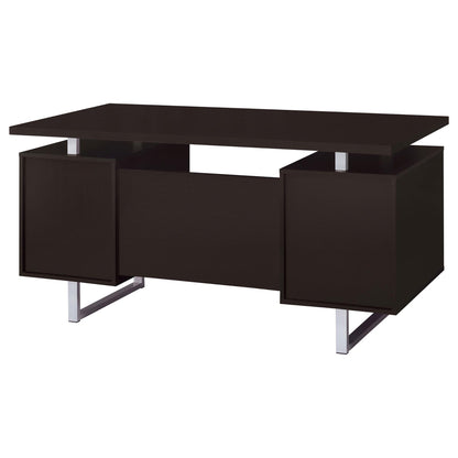 Cappuccino 2-drawer Floating Top Office Desk - Free Shipping - Aurelia Clothing