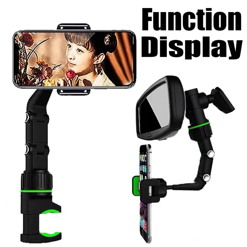 Car Phone Holder Multifunctional 360 Degree Rotatable Auto Rearview Mirror Seat Hanging Clip Bracket Cell Phone Holder for Car - Free Shipping - Aurelia Clothing