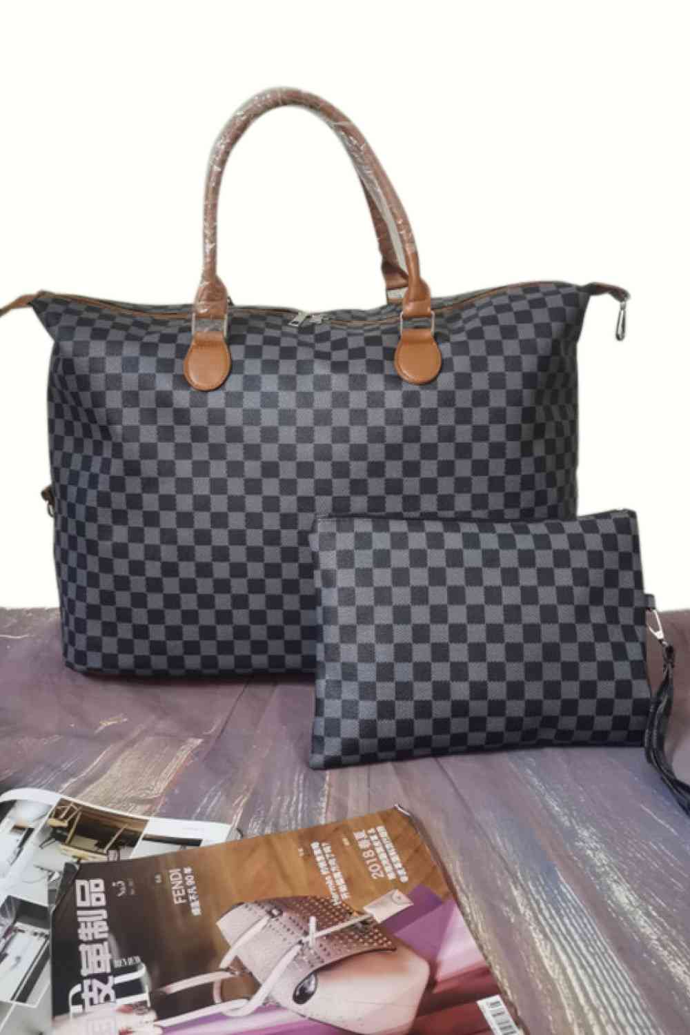 Checkered Two-Piece Bag Set - Aurelia Clothing