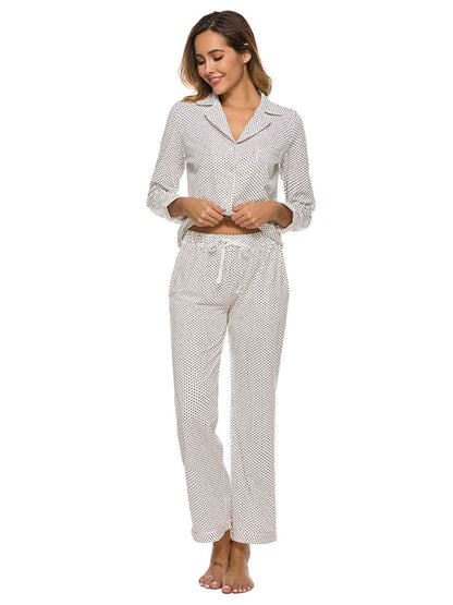 Collared Neck Loungewear Set with Pocket - Aurelia Clothing