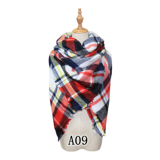 Colorful imitation cashmere check square - Free Shipping - Aurelia Clothing