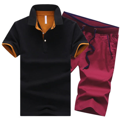 Cotton Mens Sets Summer Button Polo Shirts Sets Turn Down Mens Shorts 4XL Men Clothes 2 Piece Set Elastic Waist Shorts - Free Shipping - Aurelia Clothing