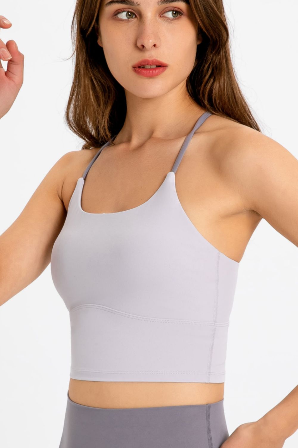 Crisscross Back Scoop Neck Sports Cami - Aurelia Clothing