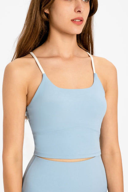 Crisscross Back Scoop Neck Sports Cami - Aurelia Clothing