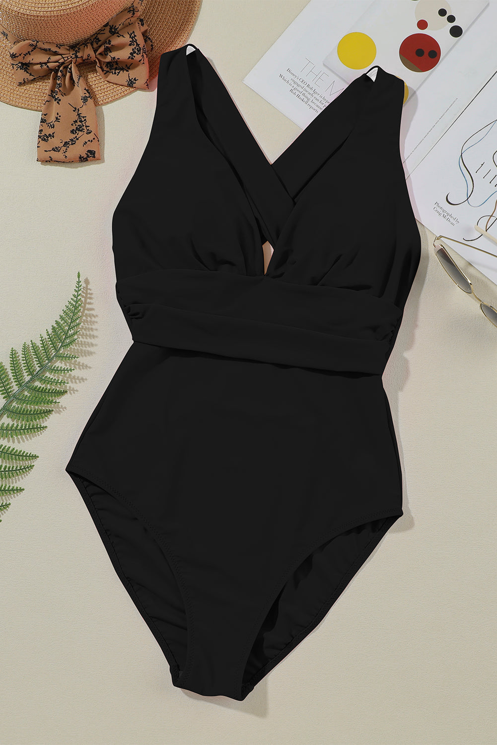 Crisscross Wide Strap One-Piece Swimwear - Aurelia Clothing