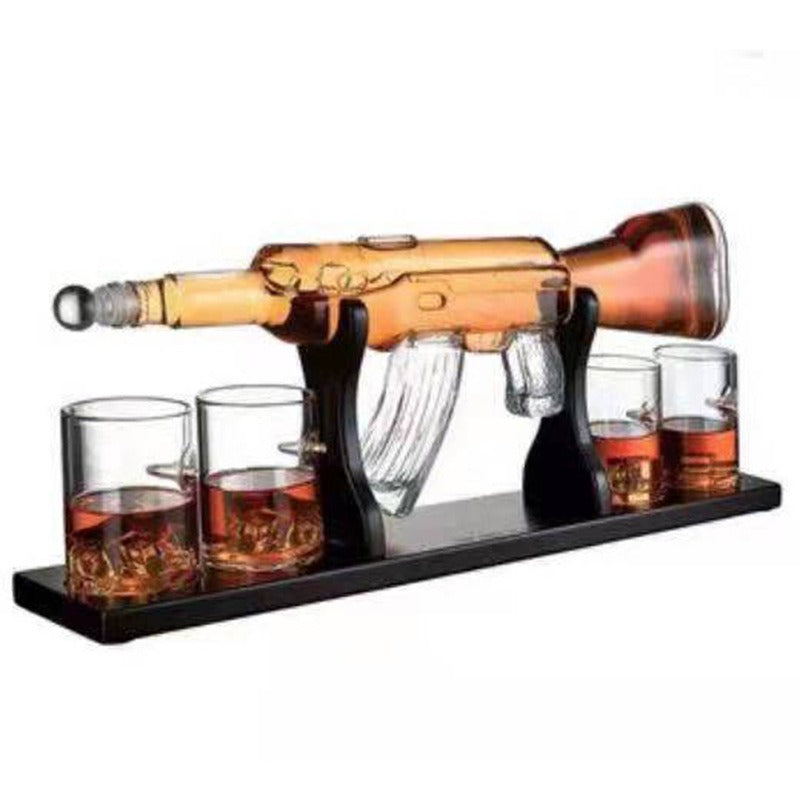 Crystal Glass AK47 Rifle Gun Whiskey Wine Glass Decanter With 4 Whiskey Glasses Set For Liquor,Whiskey,Vodka,Brandy - Free Shipping - Aurelia Clothing