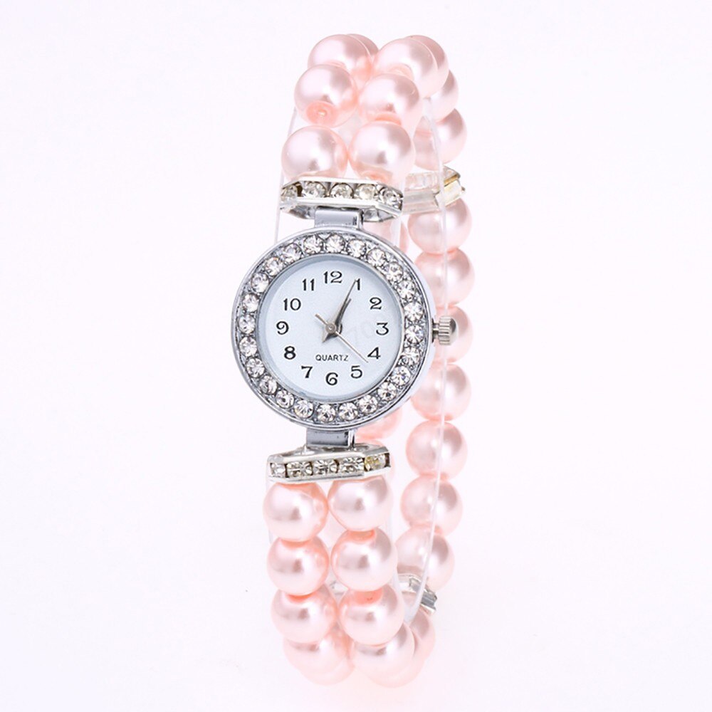 Crystal Watch Fashion Women Watch Pearl String Watch Strap Quartz Bracelet Watch models Female Clock Ladies damenuhr reloj mujer - Free Shipping - Aurelia Clothing