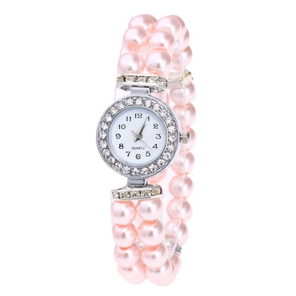 Crystal Watch Fashion Women Watch Pearl String Watch Strap Quartz Bracelet Watch models Female Clock Ladies damenuhr reloj mujer - Free Shipping - Aurelia Clothing