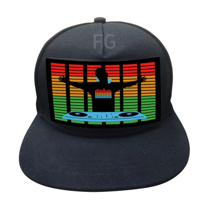 Custom Trucker Sound Activated LED Hat Flashing Light Up Party Hats Voice Activated EL Panel Cap - Free Shipping - Aurelia Clothing