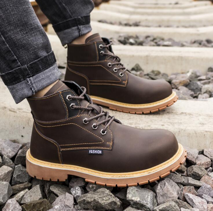 Men's casual boots winter work safety boots anti-puncture shoes men's safety shoes classic combat ankle boots men's sports shoes - Free Shipping - Aurelia Clothing