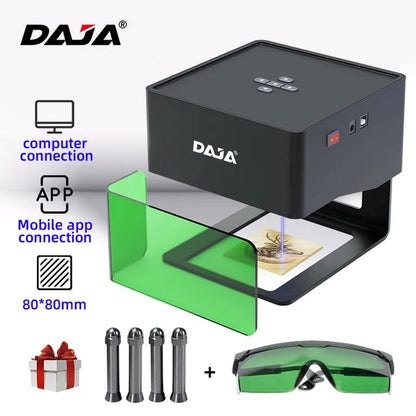 DAJA Mini Portable Laser Engraver Diy Bluetooth Machine Painted Dog Tag Paper Leather Wooden Plastic Logo CNC Machine - Free Shipping - Aurelia Clothing