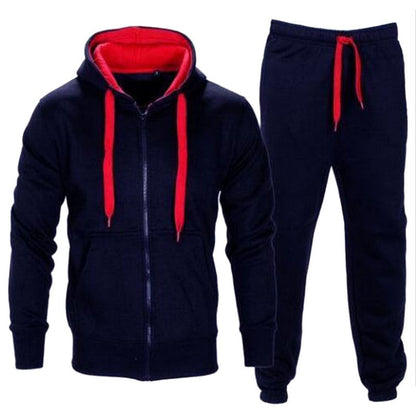 Casual Solid Tracksuit Zipper Hooded Sweatshirt Jacket +Sweatpants Mens Tracksuit - Free Shipping - Aurelia Clothing