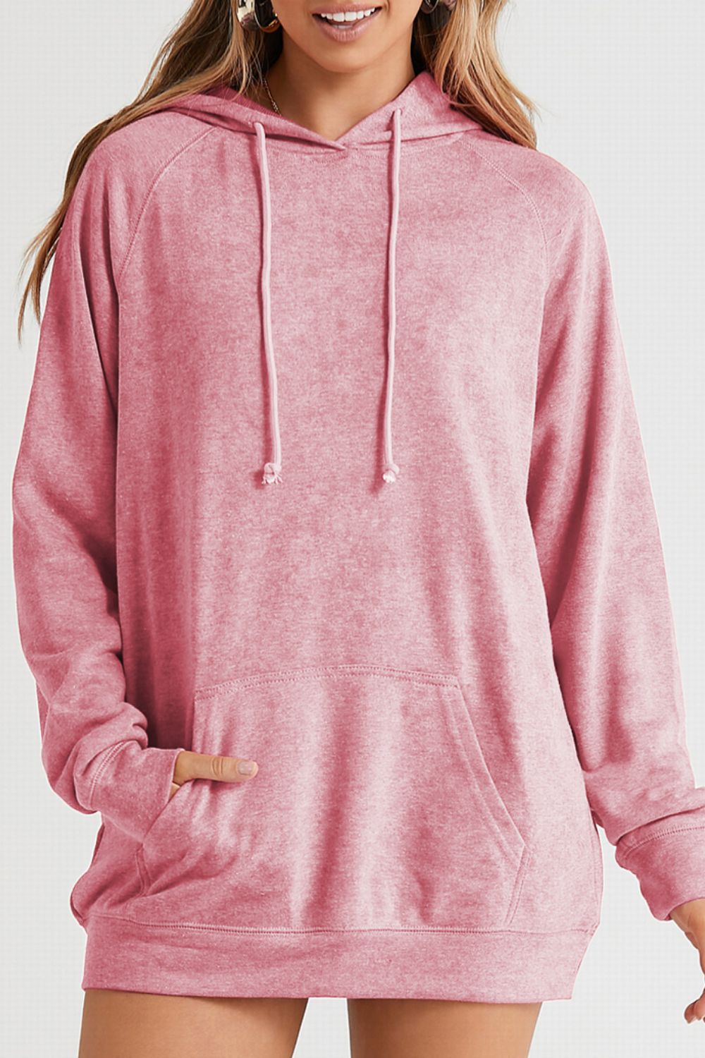 Drawstring Long Sleeve Oversize Hoodie - Aurelia Clothing